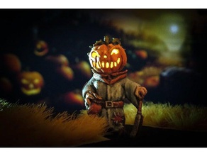 pumpkin head halloween toys & games decoration holiday jack-o-lantern lamp led light nosupport spooky 3d print model - Mito3D