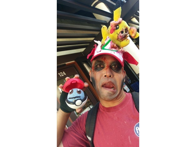 zombie pikachu coming out my head costume costumechallenge2017 halloween 3D print model - Mito3D