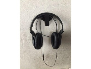 headphones wall mount organization headphone stand hanger holder hook 3d print model - Mito3D