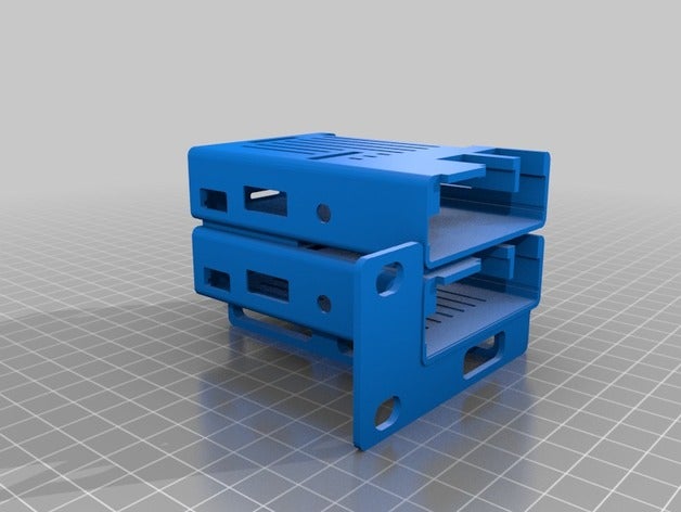 rack double raspberry pi 3 manches en pleine hauteur L'impression 3d 3D print model - Mito3D