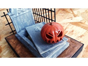 halloween grave toys & games gravestone decoration prop pumpkin 3d print model - Mito3D
