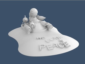 we come peace not parts alien drone spaceship tealdronechallenge teal sport weapon 3d print model - Mito3D