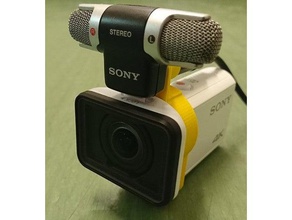 mic holder sony fdr-x3000 ecm-ds70p camera microphone actioncam 3d print model - Mito3D