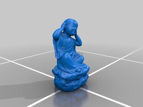 poco monje conjunto de ver escuche día ningún mal las esculturas 3d print model - Mito3D