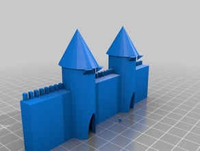 Burg Wand-23 hoch x 1,1 breit 4,3 lange 3d-drucken 3d print model - Mito3D