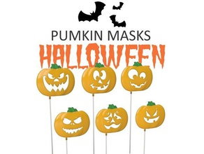 set halloween pumkin masks accessories costumechallenge2017 costume pumpkin happy face mask 3d print model - Mito3D