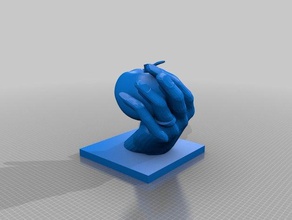 mão segurando a apple A impressão 3d 3d print model - Mito3D