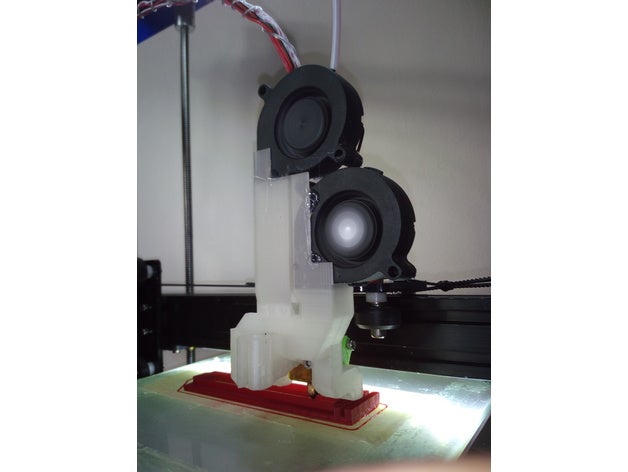 dwie turbinki na süper çift fan - fanduct blower kana powietrzny 3d yazıcı parçaları Ön, orta kısmında 30x30mm hotend soğutma tarantula tevo yükseltme 3D print model - Mito3D