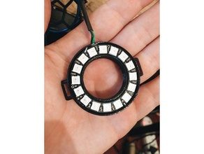 16 neopixel ring holder strap holes electronics 3d print model - Mito3D