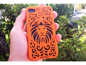 lion floral iphone case 4 4s mobile phone 3d print model - Mito3D