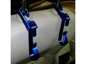 seatback hook no supports automotive automobile car headrest hanger head rest seat back 3d print model - Mito3D