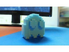 pixel-pacman ghost Modelle 3dmodel 3dprintable Modell nintendo pacman pacman-Geist pixel 3d print model - Mito3D
