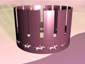 muybridge zoetrope 1 dmcg animierte galoppierenden Pferd w-Fahrer interaktive Kunst 3d print model - Mito3D