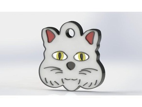 cat animals gato plate placa brasil nameplate name solid solidworks 3d print model - Mito3D