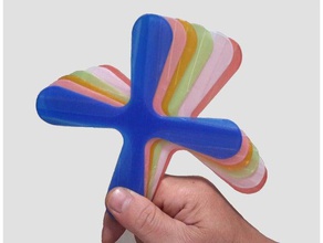 3d-gedruckte leichte indoor-Bumerang Spielzeug & Spiele boomerang innen Rechtshänder 3d print model - Mito3D