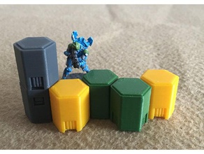 stackable hexagonal crate toy & game accessories 3d print model - Mito3D