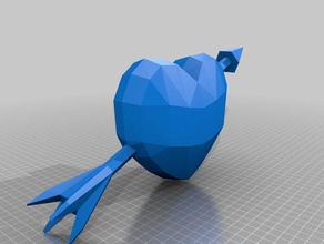 low poly heart arrow decor 3d print model - Mito3D