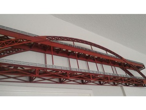 ho scale wallmount bridge collection - straight iron arch girder ho-scale viaduct lasercut laser cutter model trains 3d print model - Mito3D