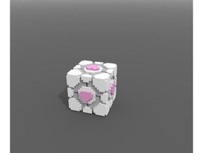 voxel companion cube video games friend portal 2 3d print model - Mito3D