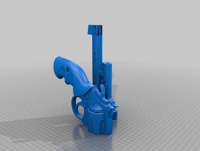 blue rose revolver remix sliced diced scaled costume 3d print model - Mito3D