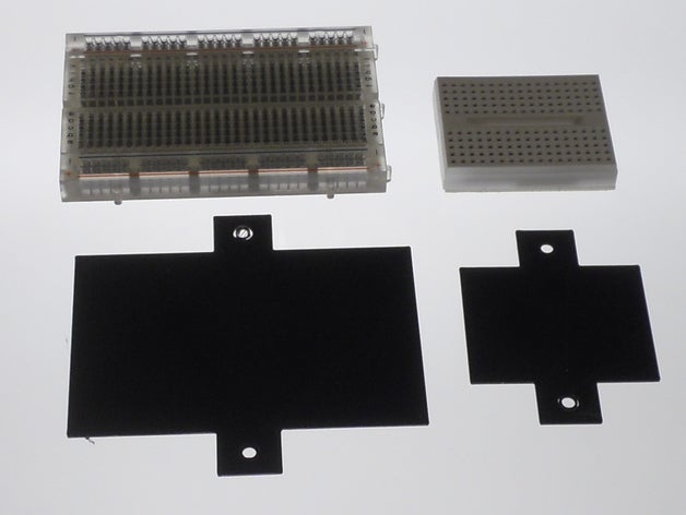 mini half full breadboard mounting plates electronics holder plate 3D print model - Mito3D