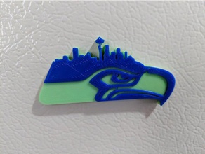 seattle seahawks fridge magnet signs & logos 3d print model - Mito3D