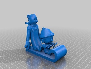 descente édition d'hiver modèles garçon la le tigre luge 3d print model - Mito3D