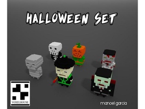 halloween set toy & game accessories horror art voxel 3d print model - Mito3D