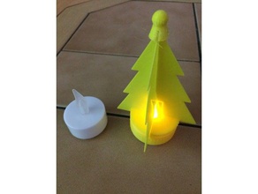 xmas tree Dekor Kerze Weihnachten Weihnachtsbaum deco led openscad Baum 3d print model - Mito3D