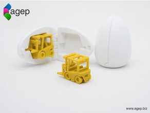 surprise egg 2 - tiny fork lift toy & game accessories benchmark easter easteregg gift kinderegg kindersurprise kinder printinplace print place stockingstuffer stocking stuffer stresstest surprisegg truck 3d print model - Mito3D