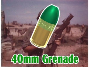 40mm grenade props army launcher prop vietnam war 3d print model - Mito3D