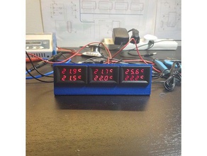 led display mount ammeter temp etc electronics 7-segment ammeter-voltmeter stand temperature sensor 3d print model - Mito3D