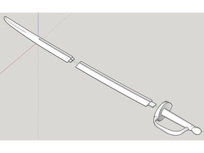 pirata espada A impressão 3d jack sparrow 3d print model - Mito3D