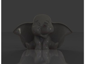 dumbo animals 3dprintable 3d slash animal elephant figure kid toy 3d print model - Mito3D
