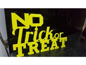 kein trick behandeln Schilder & logos halloween trick-or-treat 3d print model - Mito3D