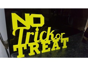 nenhum truque tratar sinais e logotipos o dia das bruxas trick-or-treat 3d print model - Mito3D