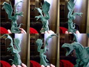 grande wyvern estátua esculturas impressionante dnd dragão fantasia jogos 3d print model - Mito3D