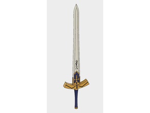 fate stay night saber da excalibur adereços cosplay o destino tamanho vida prop sabre espada 3d print model - Mito3D
