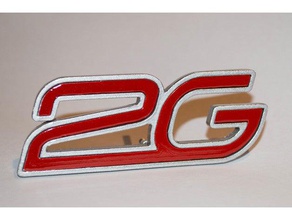 2g badge ford st style automotive fiesta focus fusion grille 3d print model - Mito3D