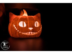 cheshire pumpkin decor alice cat halloween light tim burton 3d print model - Mito3D
