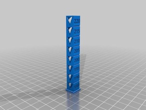 my customized temp calibration tower 180-220 c 3d printing tests 3d print model - Mito3D