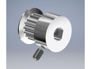 gt2 16t timing pulley 5mm shaft dual set screw suitable cnc parts 16 teeth set-screw 3d print model - Mito3D