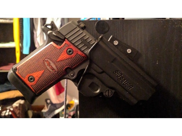 sig plastic holster mount p938 p290 sport & outdoors edc gun guns p290rs sauer 3D print model - Mito3D