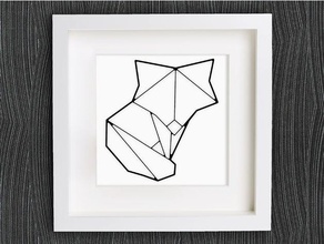 personalizável origami bonito fox Arte 2d animais personalizador de sistemas a geométricas lowpoly baixa contagem polígonos openscad 3d print model - Mito3D