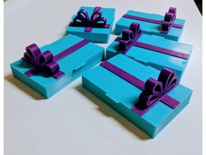 tarjeta de regalo la caja los contenedores arco cuadro don titular cinta opciones 3d print model - Mito3D