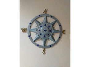compass rose wall plaque decor home hanging 3d print model - Mito3D