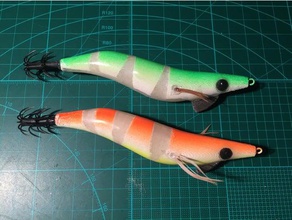 squid jig tamaño de 30 al aire libre y jardín el señuelo la pesca calamar 3d print model - Mito3D