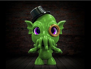fancy cthulhu sculptures fun sculpture toy whimsical whimsy 3d print model - Mito3D
