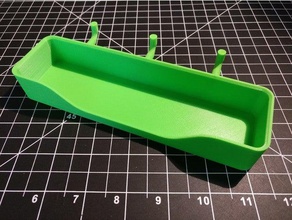 pegboard tray hooks 225mm pitch 6mm diameter organization container 3d print model - Mito3D