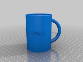 my customized parametric mug label - changable fonts kitchen & dining 3d print model - Mito3D